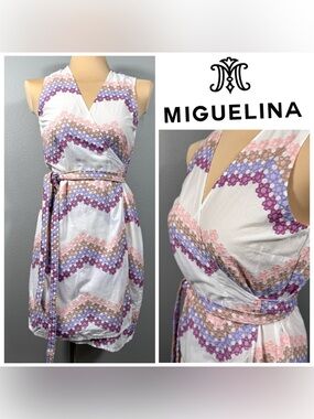 Miguelina ALI Embroidered Wrap Dress